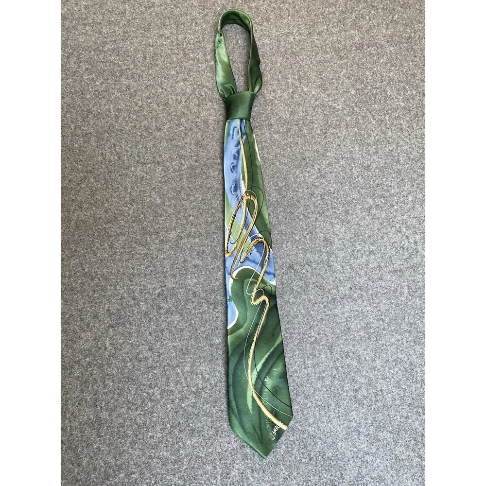 J. Garcia Green Gold Necktie Watercolor Courtyard Performance Artist Proof No. 9